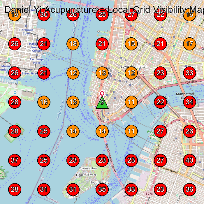 Daniel Yi Acupuncture GeoGrid visibility map for Speech Pathologist in New York